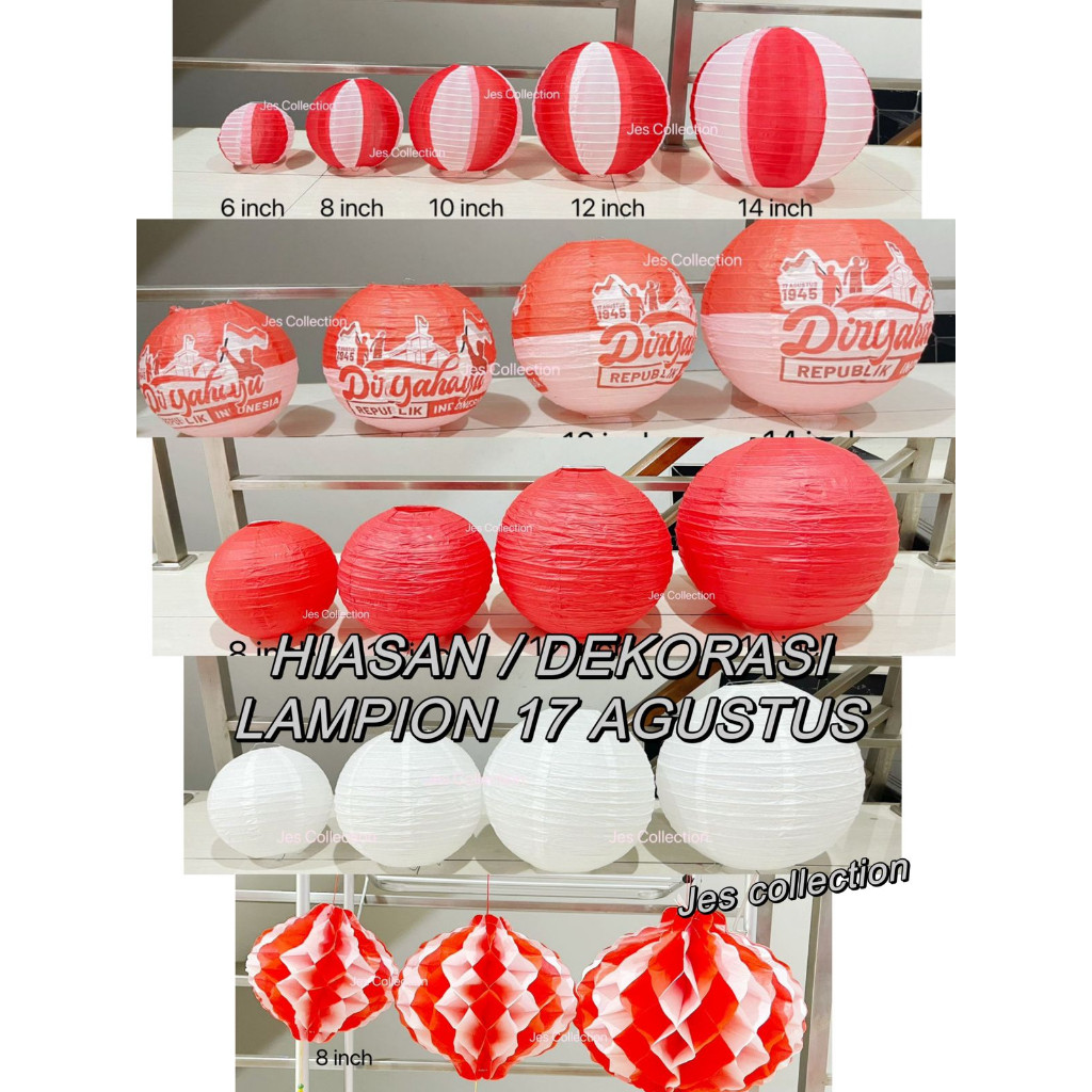 Ready Stock Lampion agustusan / 17 Agustus / Grosir LAmpion / Lampion Merah / Lampion polos