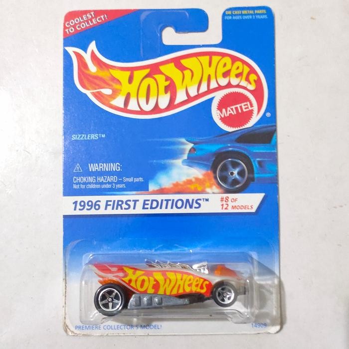 TR99 Hotwheels Hot Wheels Turbo Flame Sizzlers putih 1996 First Editions