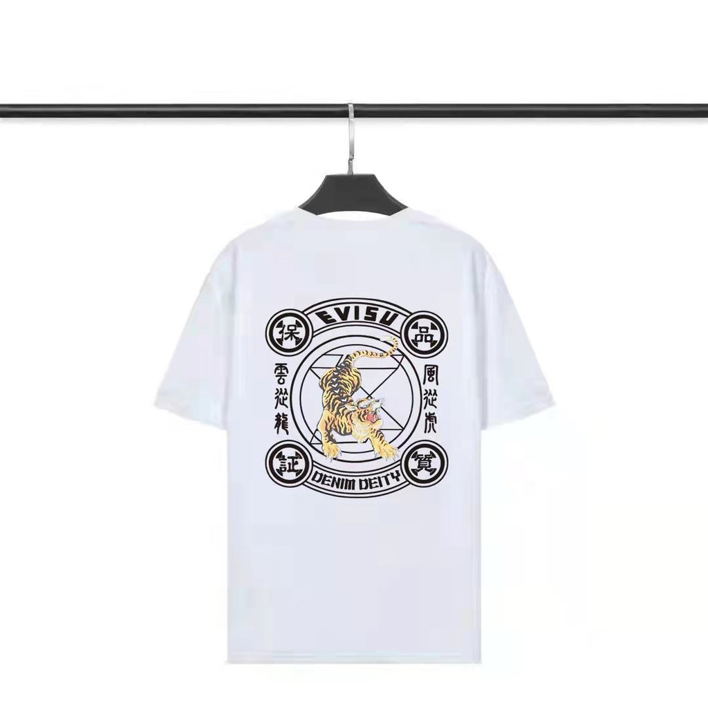 Kaos Distro EVISU  Pria Wanita d Baju Boxy Fit T Shirt - Official Merchandise