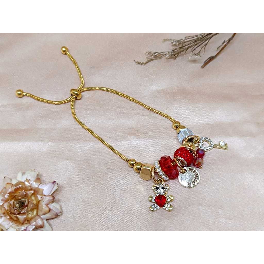 GELANG SERUT PANDORA CHARMS BRACELET TITANIUM