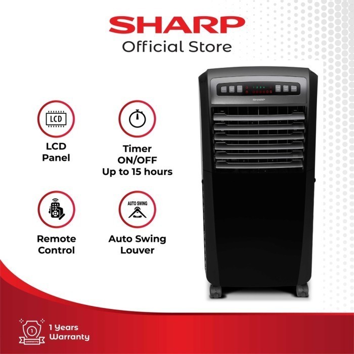 Sharp Air Cooler PJ-A55TY-B (HITAM) | Penyejuk Ruangan Sharp | Kipas AC Sharp | Kipas Sharp | AC Sha