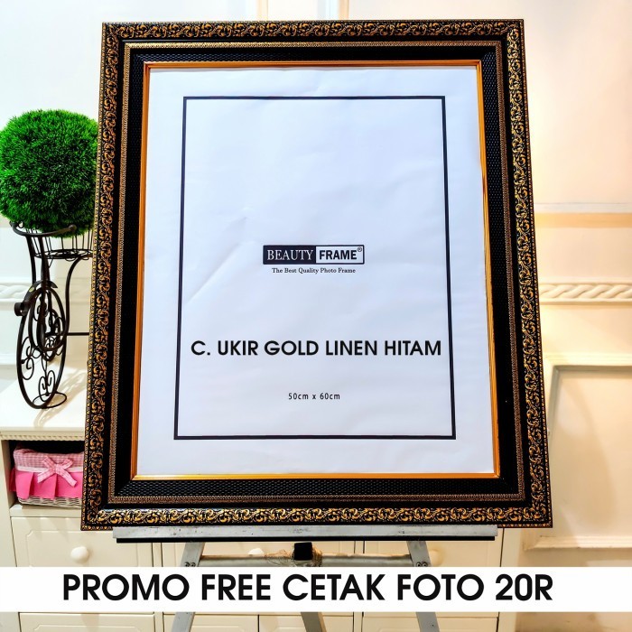 Promo Bingkai Foto 20R Gratis Cetak Photo - Ukir Hitam Gold