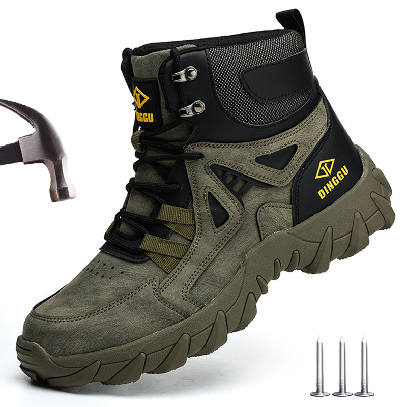 Plus Size 47 48 Work Safety Boots Men Indestructible Steel Toe Work Shoes Puncture-Proof Protective 