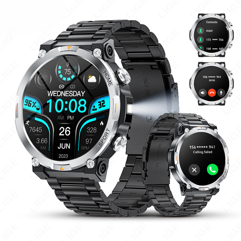 

2024 Men's Smart Watch - Flashlight, Bluetooth Call, High-Quality Build, Sleep & Health Monitor, Sports Waterproof.