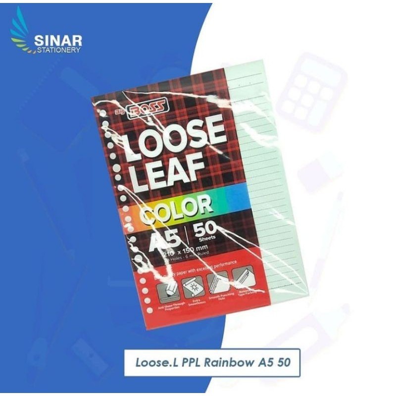 

[SG] LOOSE LEAF PPL RAINBOW A5 50