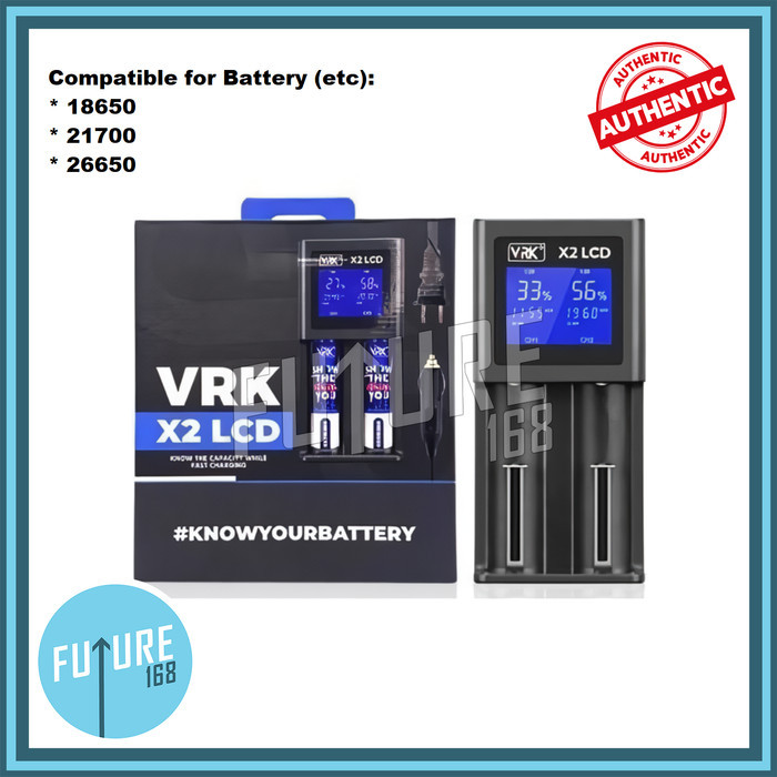 VRK X2 X4 LC Battery Charger 2/4 Slot Fast Charging By VRK Cas Baterai - VRK LCD X2