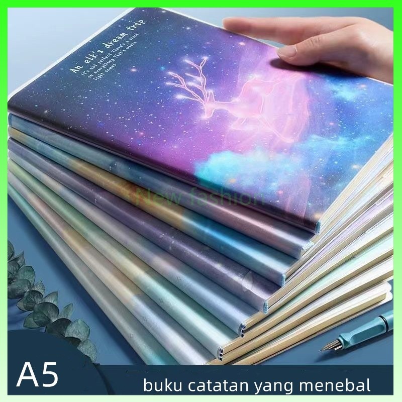 

Buku catatan A5 sampul PVC/buku catatan sekolah sampul karet tebal isi 56 lembar