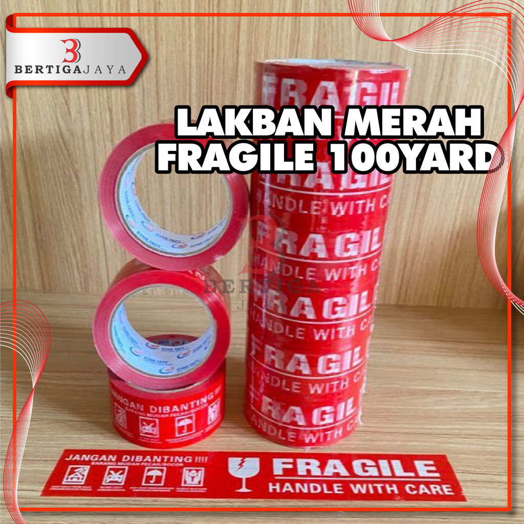 

BJ Lakban Bening & Coklat & Merah Fragile Jangan Di Banting 100 Yard Full