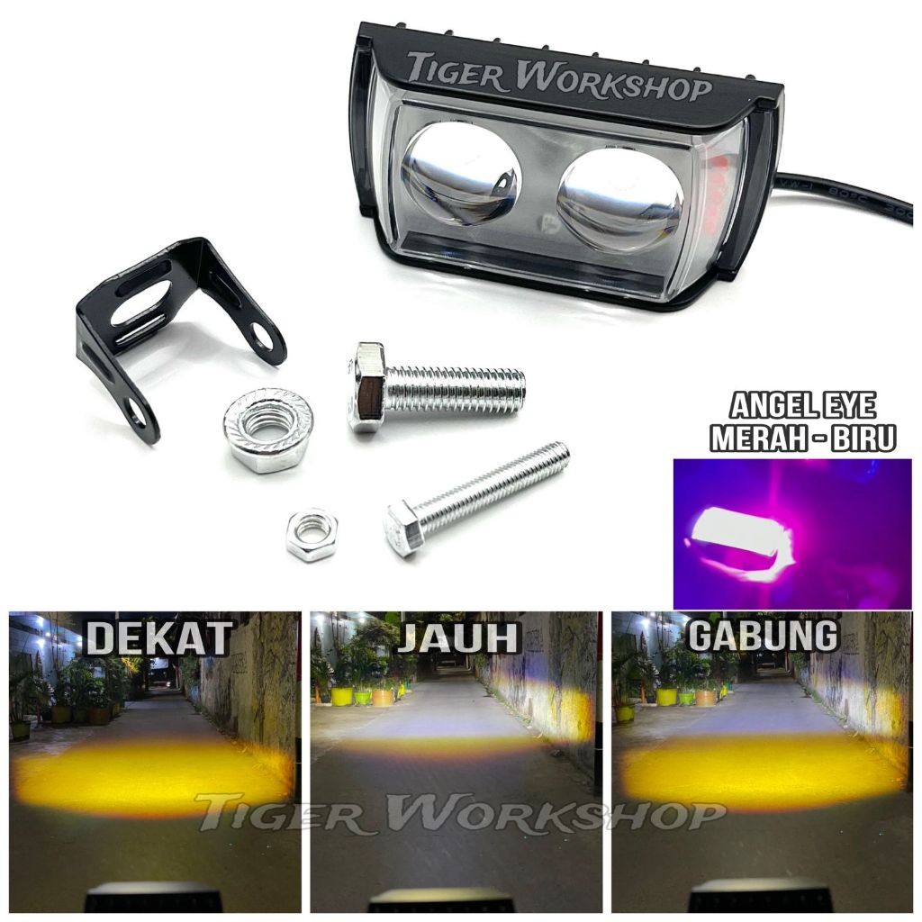 COASTALL (PUTIH+KUNING) Dijamin Ori type H Series Lampu Tembak Sorot LED CWL 2 Mata Lensa 4D 30watt 
