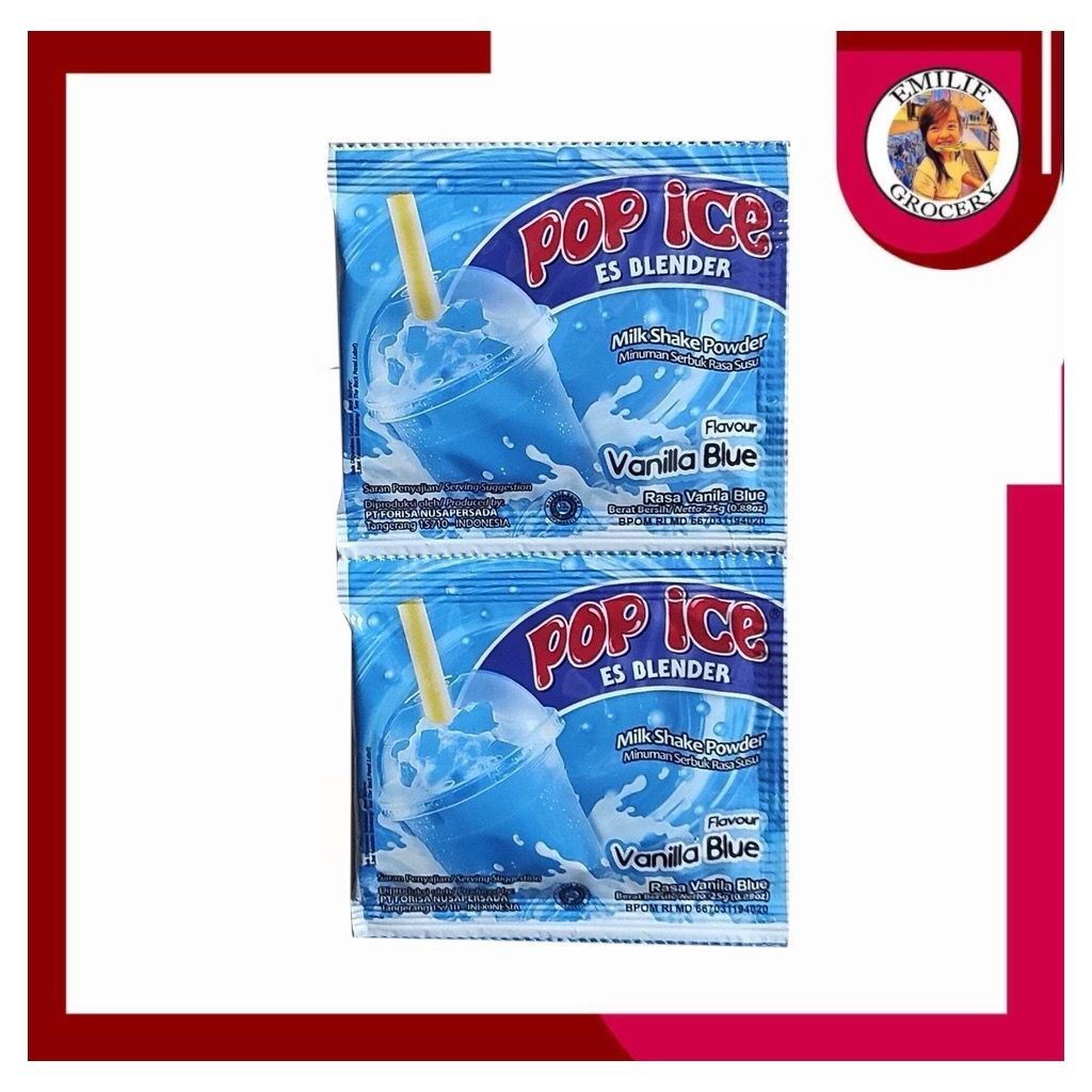 

Pop Ice Es Blender Vanilla Vanila Blue Renceng 10 Pcs Sachet 25gram