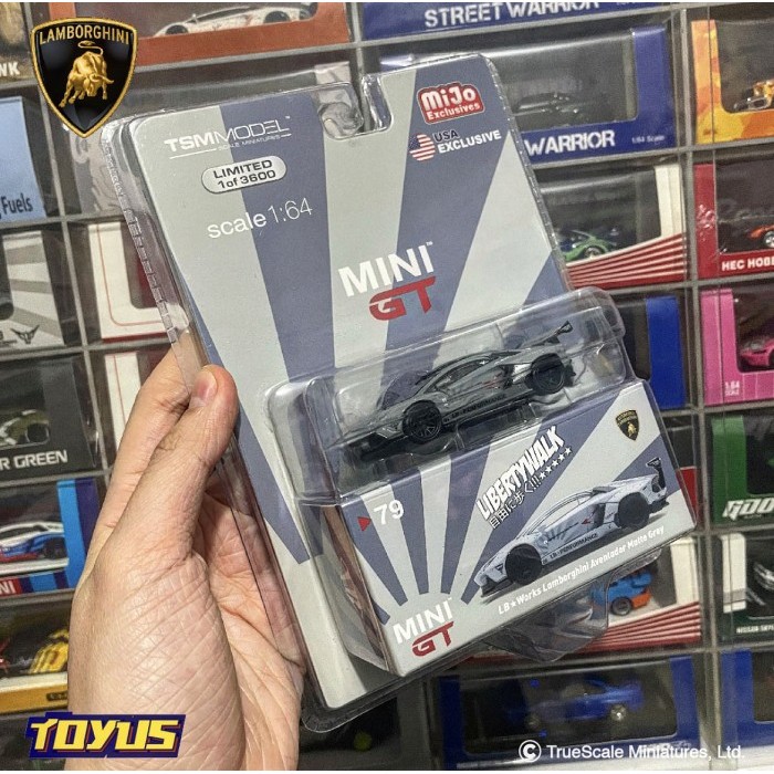 MGT Mini GT - Lamborghini Aventador Matte Grey - Mini GT