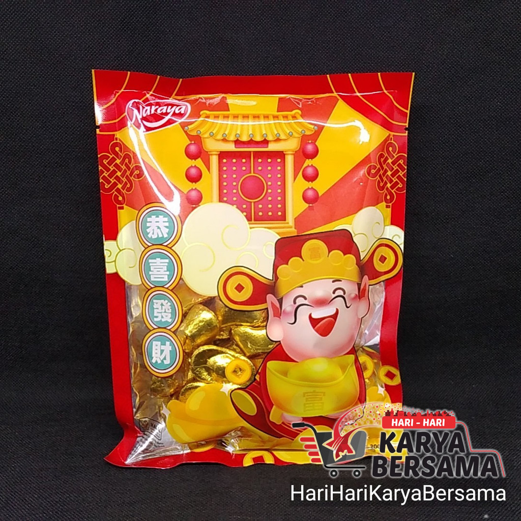 

MAKANAN RINGAN COKLAT IMLEK NARAYA CHOCO GOLD YUAN BAO 200GR