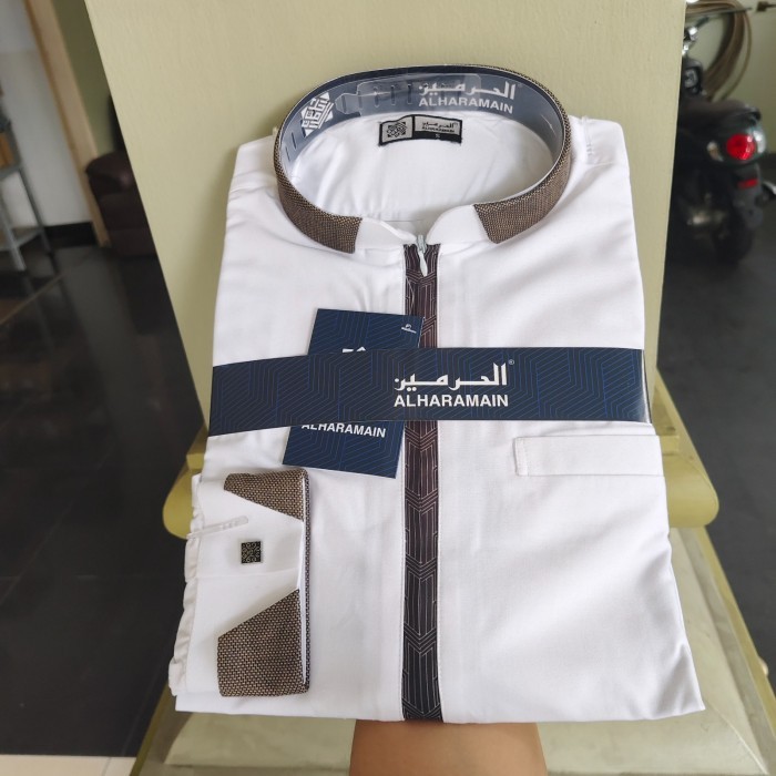 ✮SALE✮- Limited Edition AL Haramain Koko Kombinasi Premium Manset (08) - Putih, S