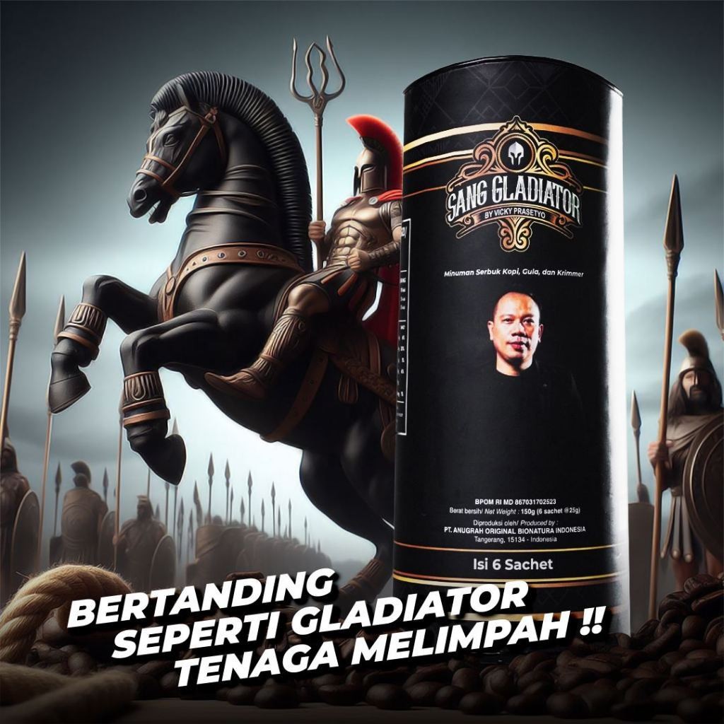 

KOPI SANG GLADIATOR by Vicky Prasetyo Original BPOM Coffee Sang Gladiator [1 Pack Isi 6 Sachet]
