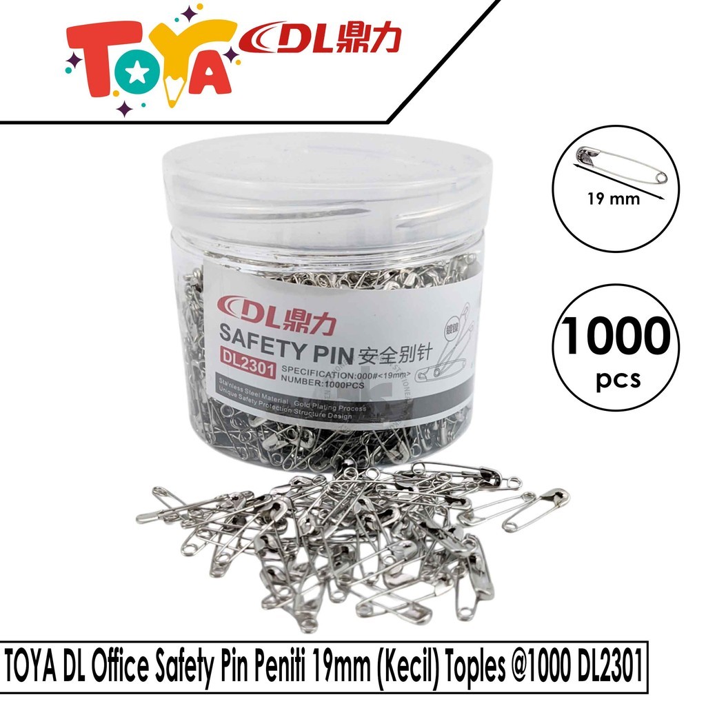 DL Office Safety Pin Peniti 19mm (Mini) Toples @1000 DL2301
