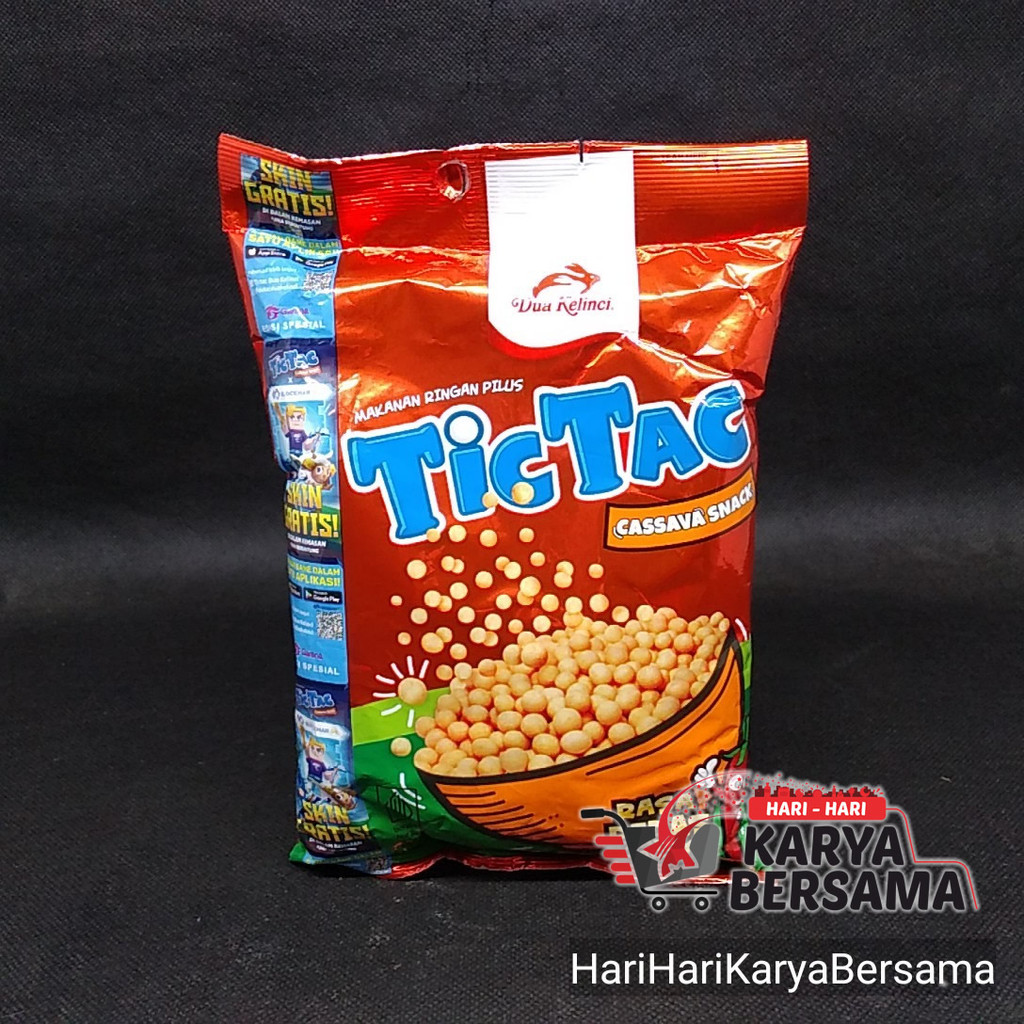 

MAKANAN RINGAN KACANG PILUS CAP DUA KELINCI TIC TAC PEDAS 80GR