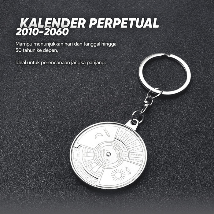 

[BEC] Gantungan Kunci Kalender Perpetual 2010-2060 50 Tahun Stainless Steel