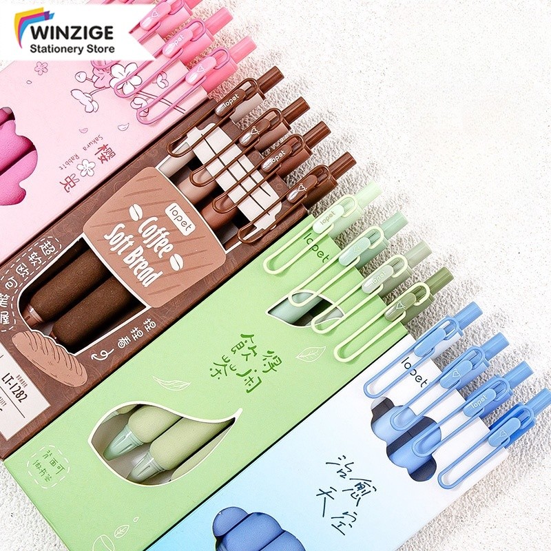 

Winzige 4pcs pulpen gel set pena pen lucu 0.5mm pulpen aesthetic gel pen pulpen mekanik pulpen tinta hitam alat tulis stationery bulpen