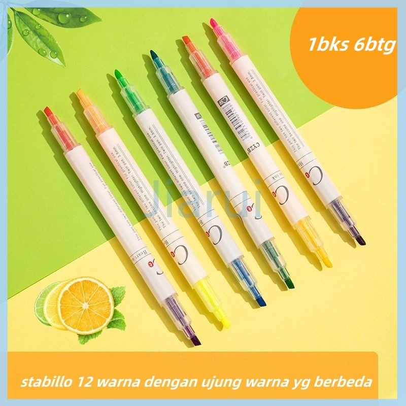 

Jiarui stabilo/ stabilo 12warna /1set stabilo isi 6pcs dengan warna berbeda