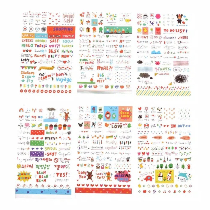 

Stiker Animasi Transparan Animation Scrapbook Sticker 1 set isi 6 pcs