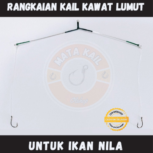 Rangkaian Kail Pancing Kecil Kawat Lumut Mujair Nila Cabang 2