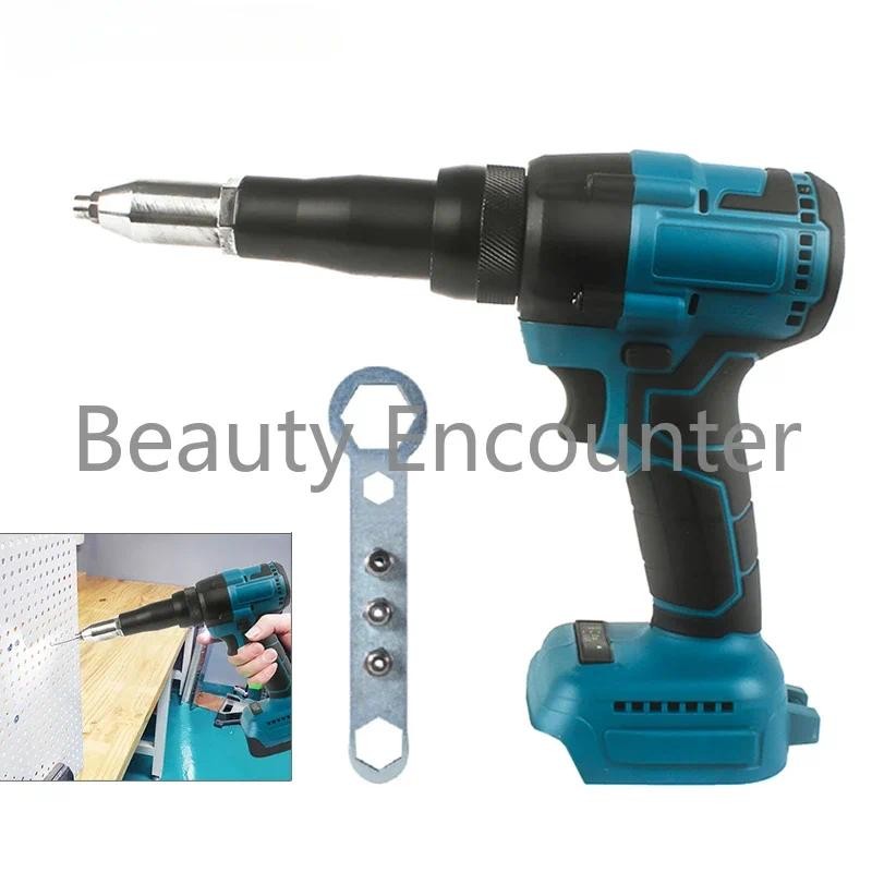 Brushless Electric Rivet Gun 2.4~4.8mm Cordless Rivet Nut Gun Drill Insert With LED Light For Makita