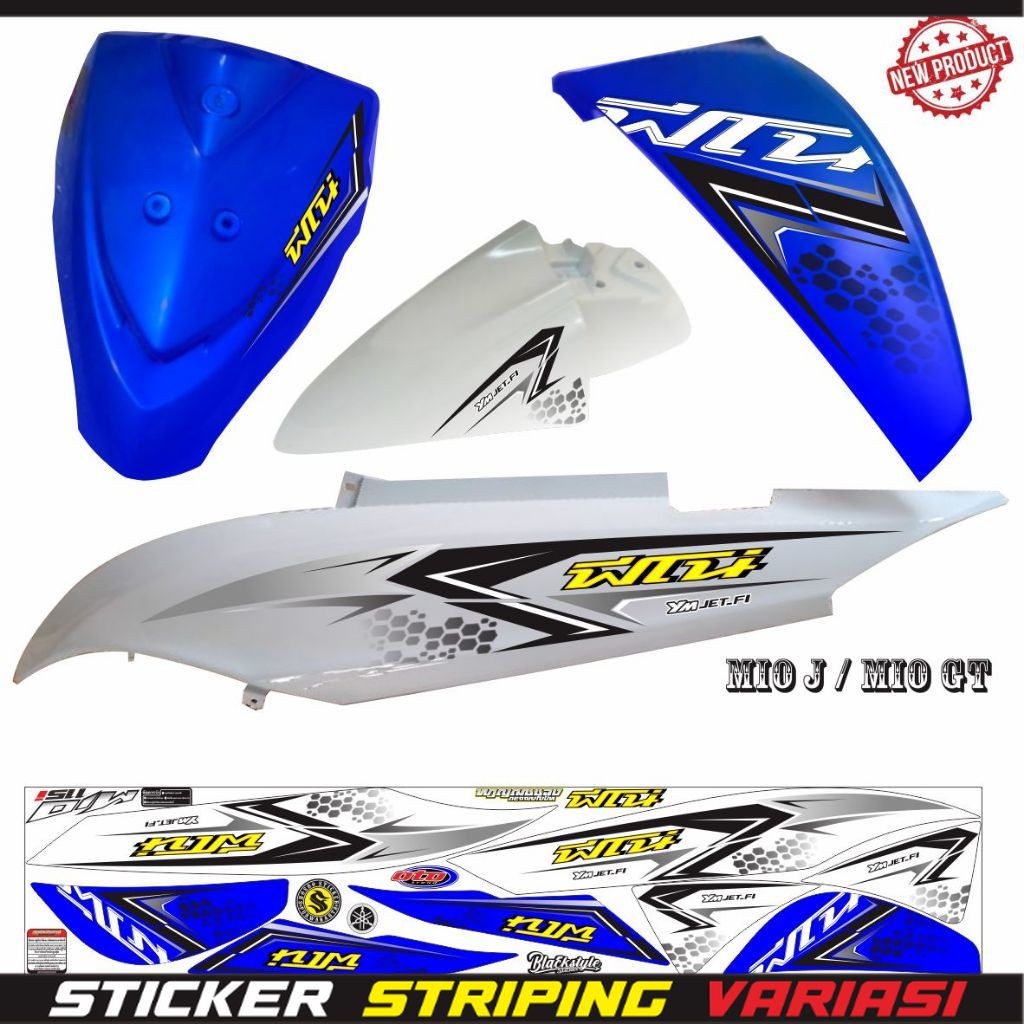 STIKER MOTOR STIKER MOTIF KEREN MIO GT / MIO J VARIASI STRIPING STIKER