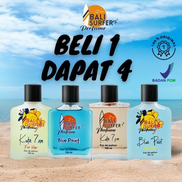 Bali Surfers Parfum Beli 1 Dapat 4 | Papan Selancar| Blue Point| Parfum Bali Surfer| Blue Point| BSP