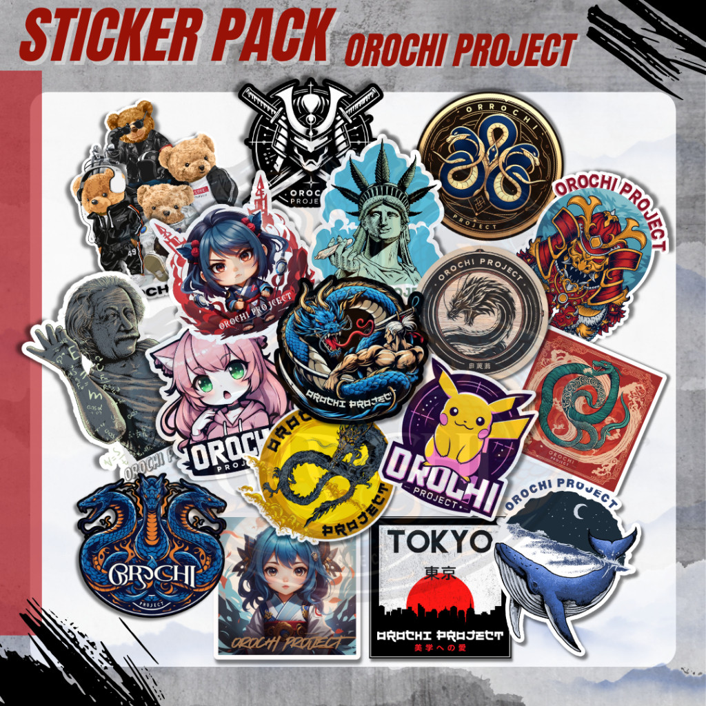 

Sticker Stiker Spesial Edition OFFICIAL OROCHI PROJECT Hologram & Vinyl Anti Air HP Laptop Tumbler Motor Helm