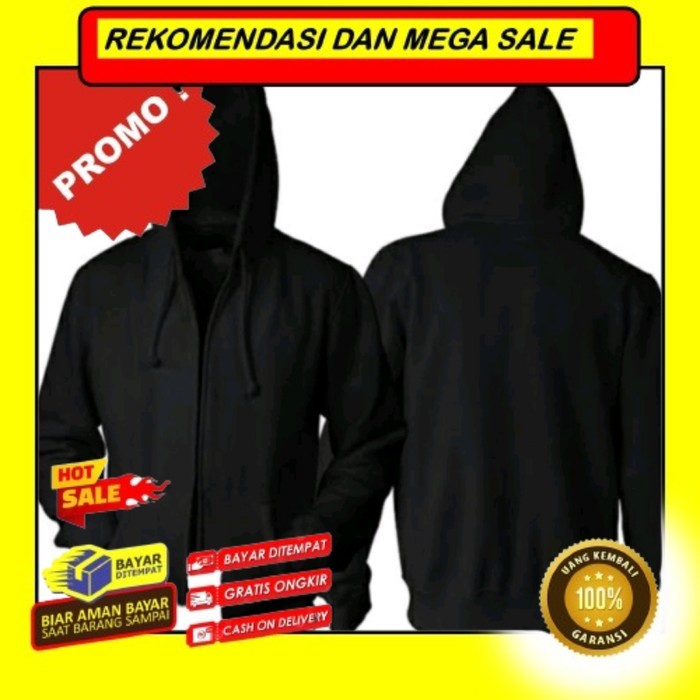 Rekomendasi Original JAKET HOODIE LIVERPOOL TERBARU/JAKET HOODIE LIVERPOOL PREMIUM - hitam polos, M 