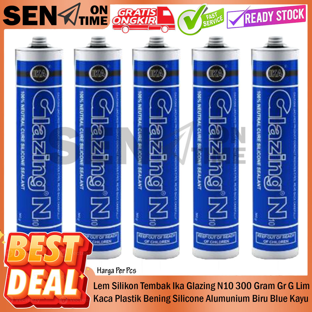 Lem Tembak Silikon Ika Glazing N10 Silicone Sealant Isi 300gram Lim Kaca Netral Neutral Kace Plastik