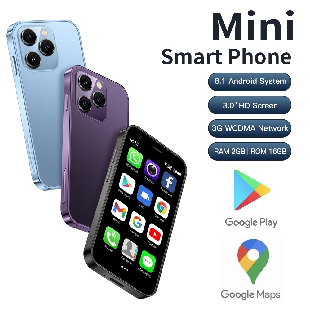 2024 SERVO Small Smartphone 3.0" Display Dual SIM 3G WCDMA Android 8.1 OS 2GB+16GB GPS WIFI Portable