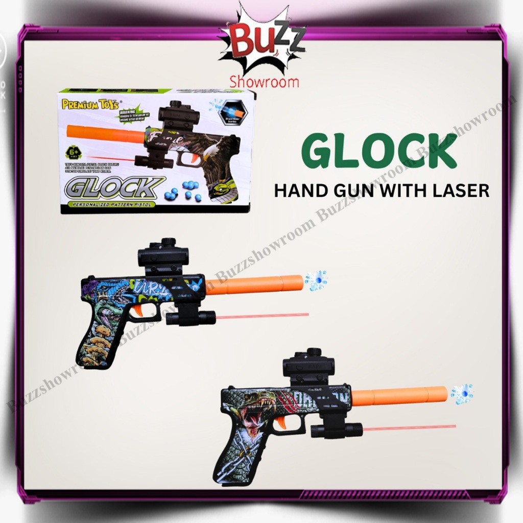 ZDANB88R Tembakan Anak Handgun Watergel Mainan Glock Water Gel Laser Infrared
