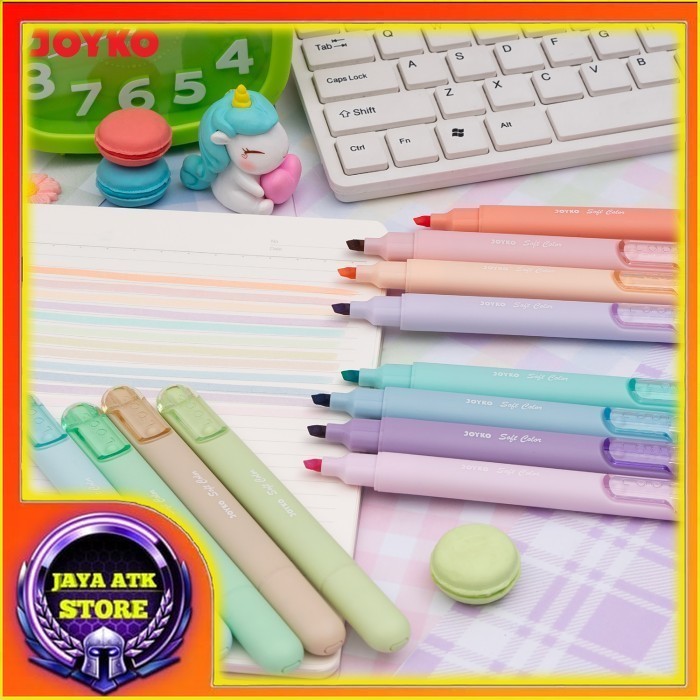 

Joyko Penanda Berwarna Highlighter HL-98 A/B/C Soft Color Textliner Stabilo Set Isi 4 Pastel Colour