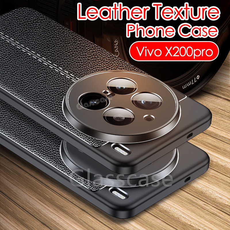 Casing For Vivo X200 X 200 Pro Mini X200Pro X200ProMini VivoX200Pro VivoX200ProMini 2024 Leather Tex