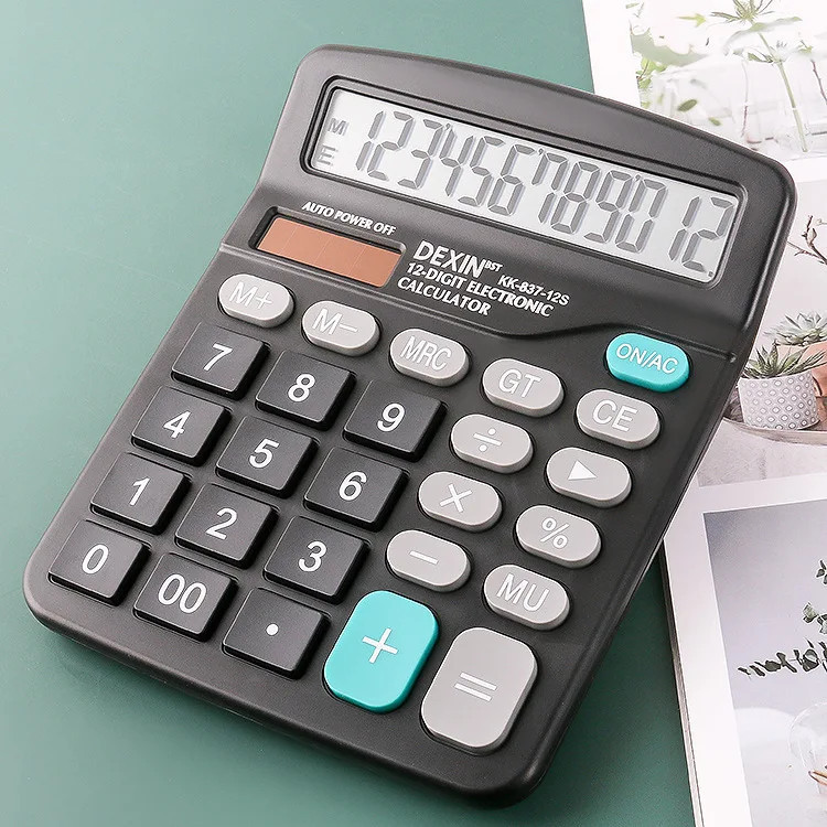 

QNSHP DEXIN Kalkulator Elektronik Solar Calculator 12 Digit - KK-837-12S