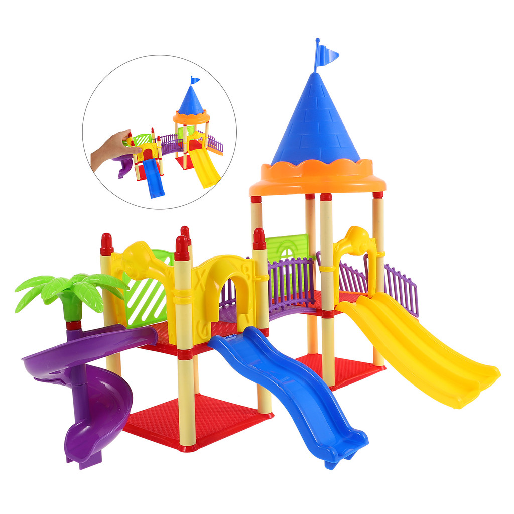 

Mini House Accessories Playground Toys Plaything Props Kids Slide Model Child Dollhouse Furniture