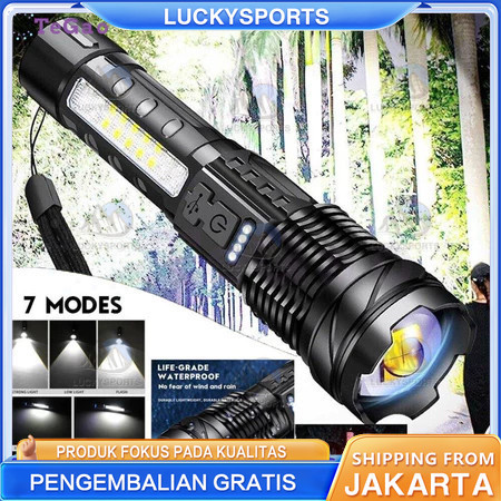 【COD】Senter Swat Police Terbaik / zoom 7 mode cahaya senter/Senter Led Rechargeable /Senter led a76 