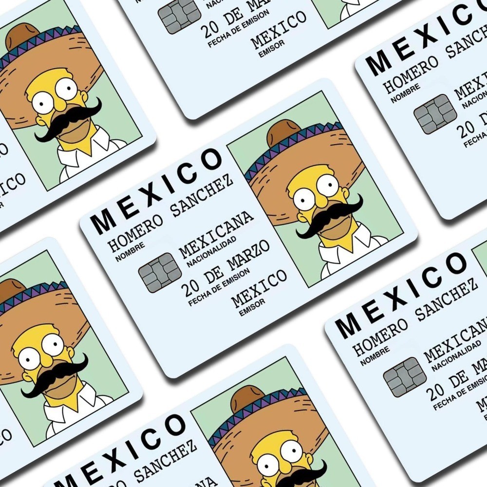 

Fashion Matte Sticker Mexican Express with Anime Characters Debit Card Sticker for Bank Credit Debit Card Gifts