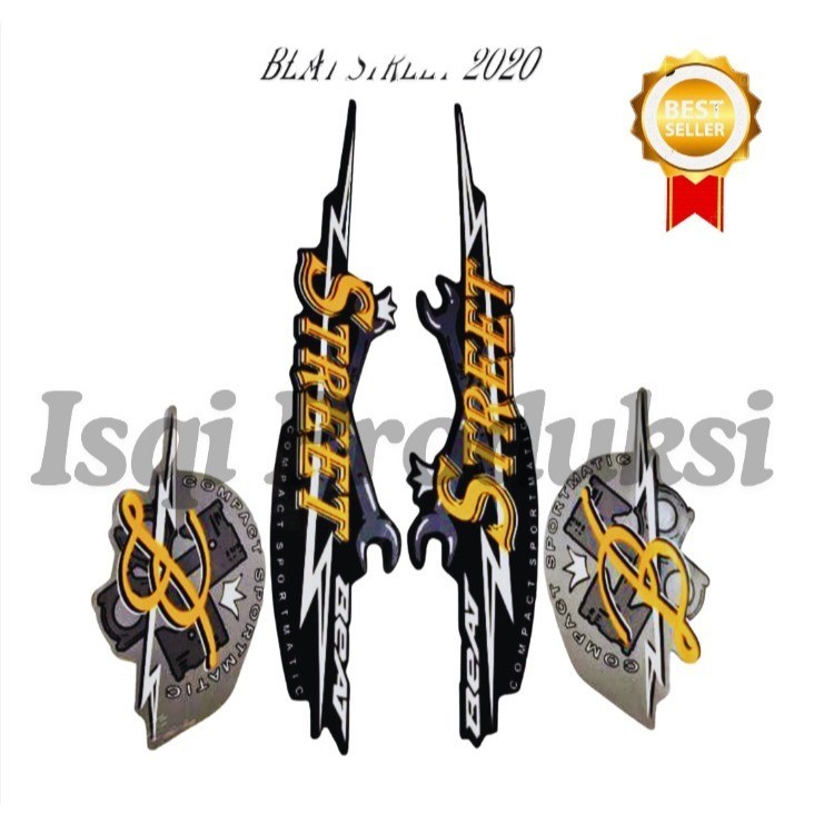 Striping Sticker Beat Street 2020 Hitam Silver New List body motor Beat Street 2020 Hitam Silver