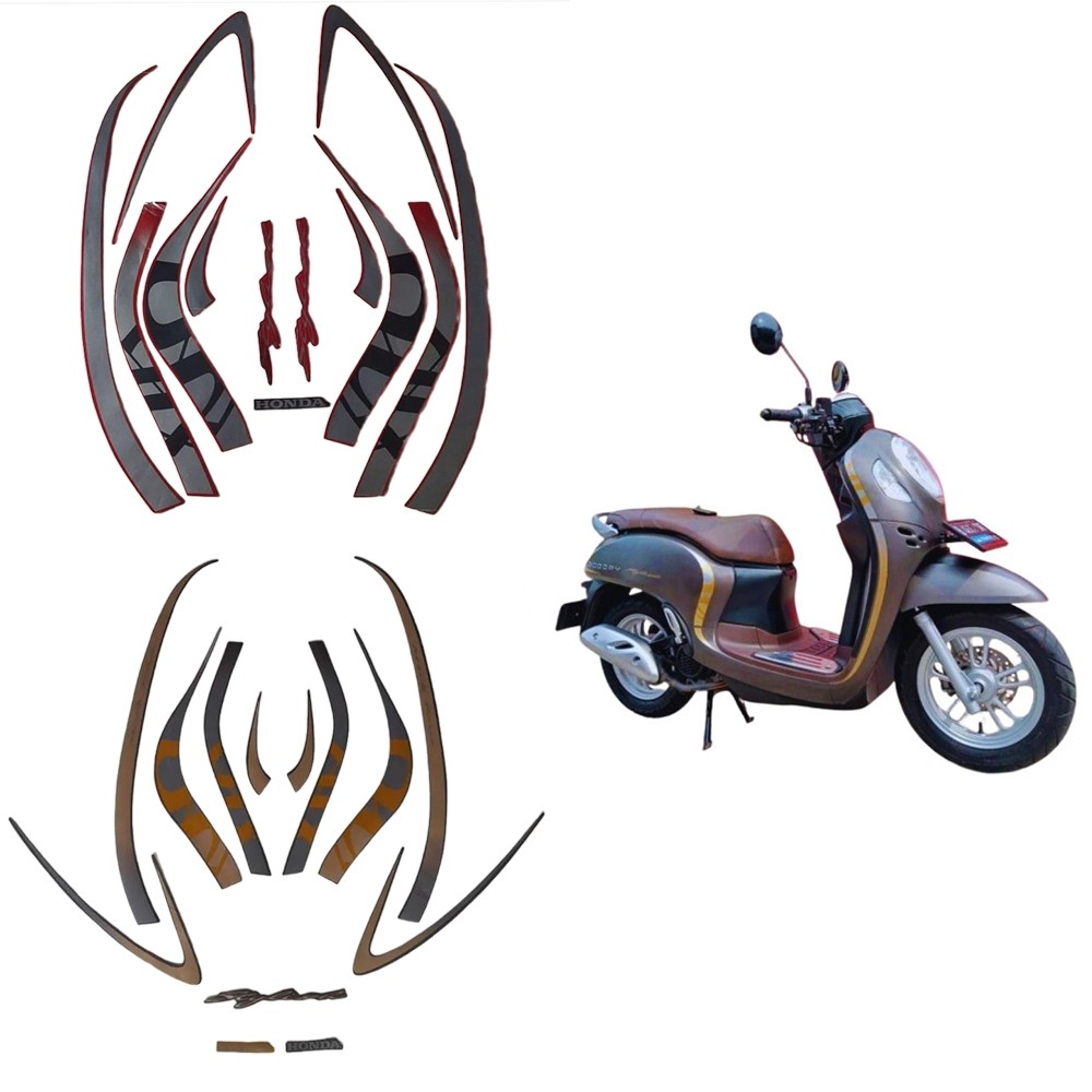 Stiker Striping Standart Honda Scoopy Staylish 2021 List Body Motor Honda Scoopy Stylish 2021