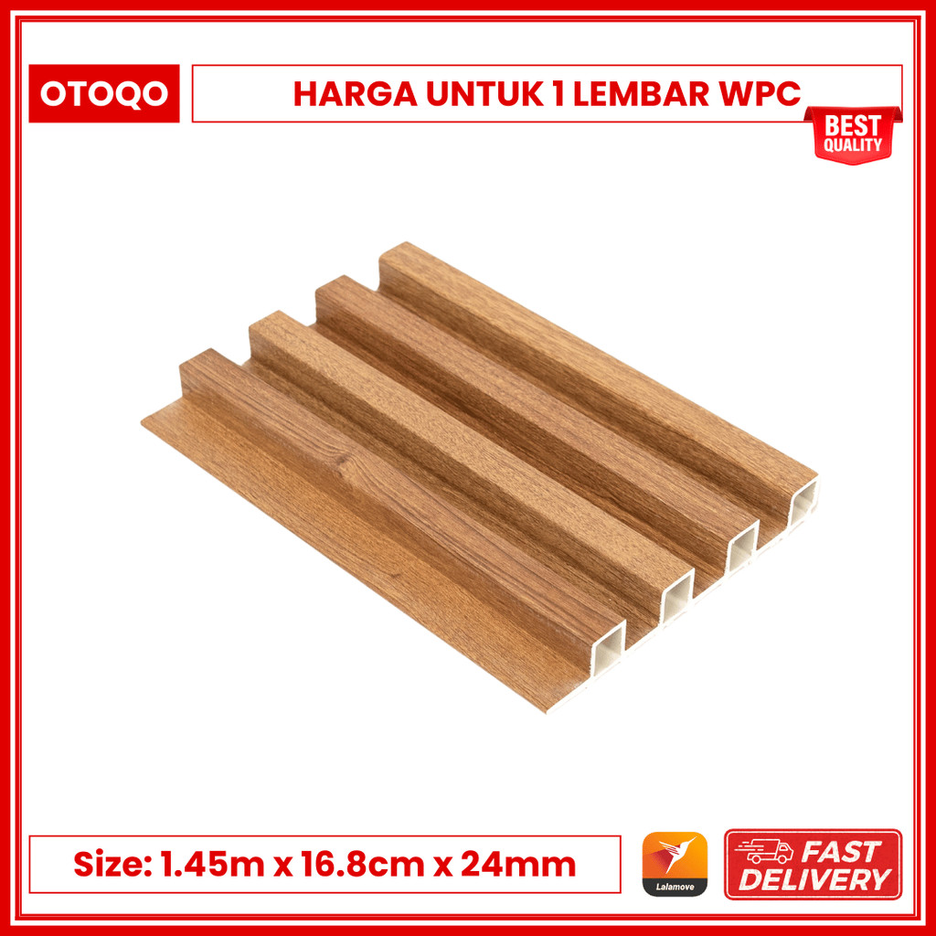 Honey Oak WPC Wall Panel / Wallpanel Kotak / Wallpanel Dinding / Wood PVC Panel Motif Kayu