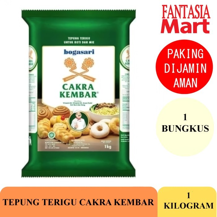 

BOGASARI TEPUNG TERIGU CAKRA KEMBAR 1 KILOGRAM FANTASIA DENGAN PAKING AMAN