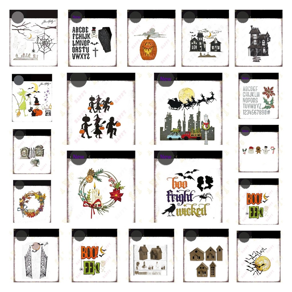 

Halloween Night Haunted Graveyard Colorize Die Metal Cutting Dies Scrapbook Decoration Embossing Template DIY Make Card 2024
