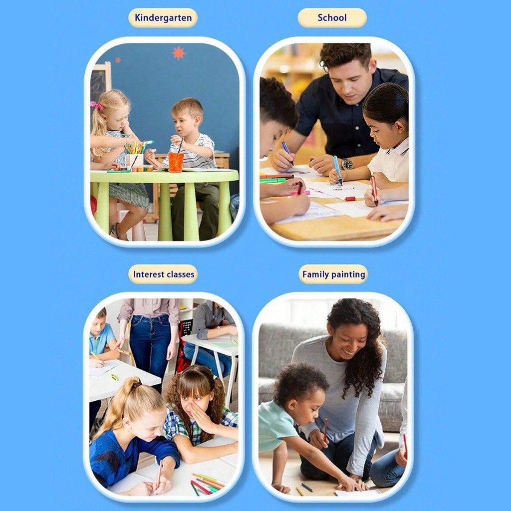 

D3W! [DOTDING] Spidol Seni Akrilik 12/24/36/48/60 Warna Set - Tinta Waterproof & Ujung Fleksibel