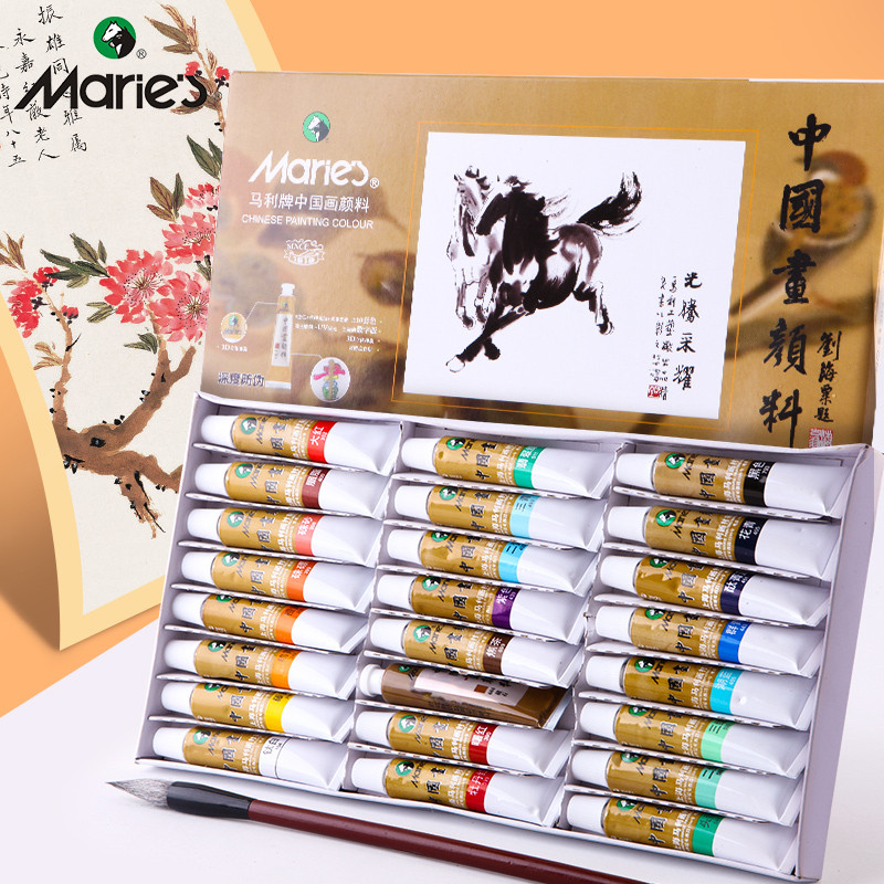 

Marie's Chinese Painting Pigment 12/24/36 Colors 5ml/Tube,Watercolor Sumi Painting for Adults,Gift for Thanksgiving&Christmas