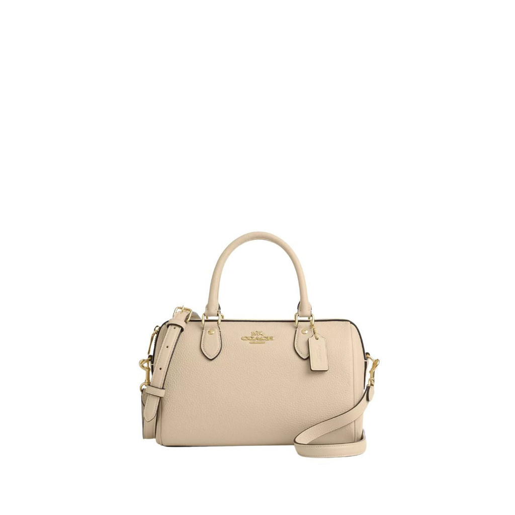COACH Rowan Satchel Bag Gold Ivory