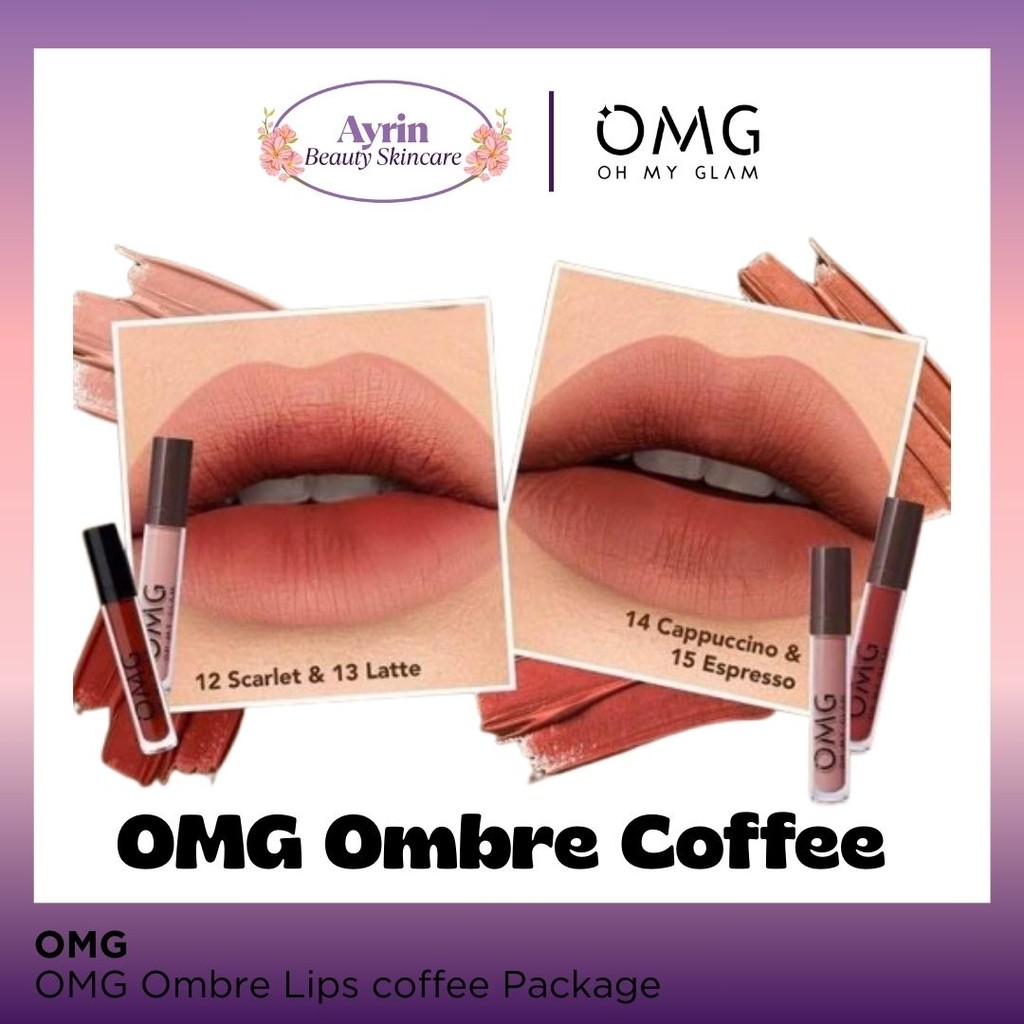 Paket Ombre Lips OMG | Lipcream OMG Ombre Coffee Edition| Lipcream OMG | Ombre OMG Lip Cream | Ombre
