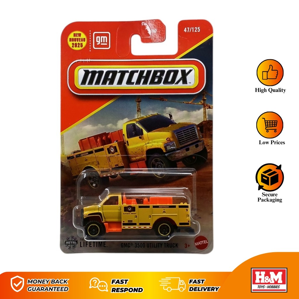 Matchbox GMC 3500 Utility Truck Kuning - 93BF