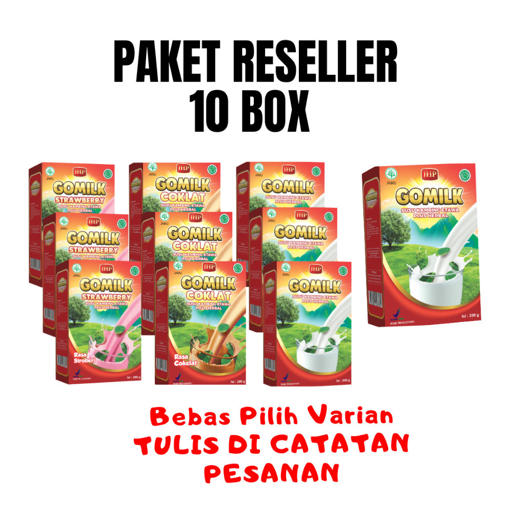 

[ PAKET RESELLER 10 BOX ] GOMILK Susu Kambing Etawa Plus Herbal